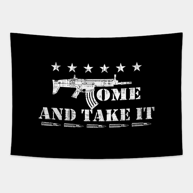 Come And Take It Military Rifle Patriotic Veteran Tapestry by BUBLTEES