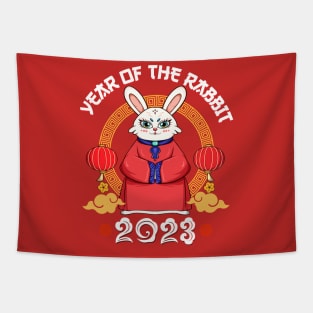 Yin Yan Dabbing Rabbit Chinese New Year 2023 Men Women Kid Tapestry