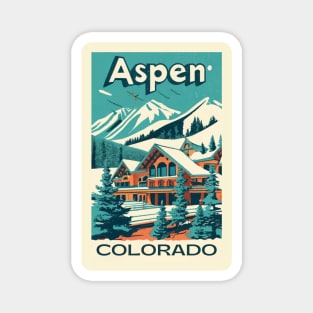 A Vintage Travel Poster of Aspen - Colorado - US Magnet