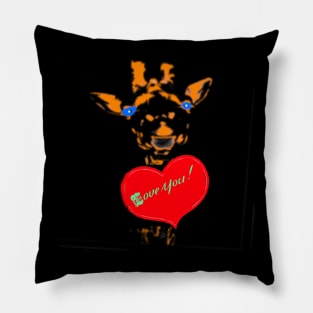 NEON GIRAFFE WITH LOVE Pillow