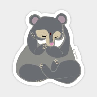 Yoga bear Grey Magnet