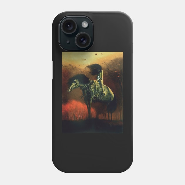 Untitled (Horse Rider), by Zdzisław Beksiński Phone Case by QualityArtFirst