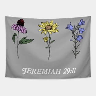 Jeremiah 29:11 Wildflowers Bible Verse Tapestry