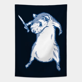 Rodent With Knife / Cute Animal Design Tapestry