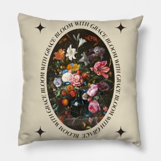 Bloom With Grace Vintage Aesthetic Pillow