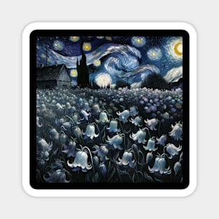 Enchanted Flower Garden Night: Bellflower Starry Floral Magnet