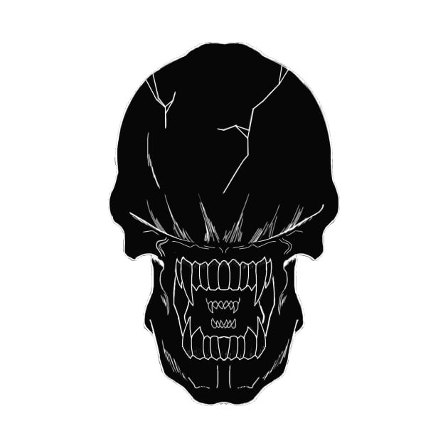 Black Xenomorph Skull by voidofimpulse