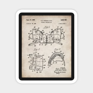 Football Pads Patent - Football Player American Football Art - Antique Magnet