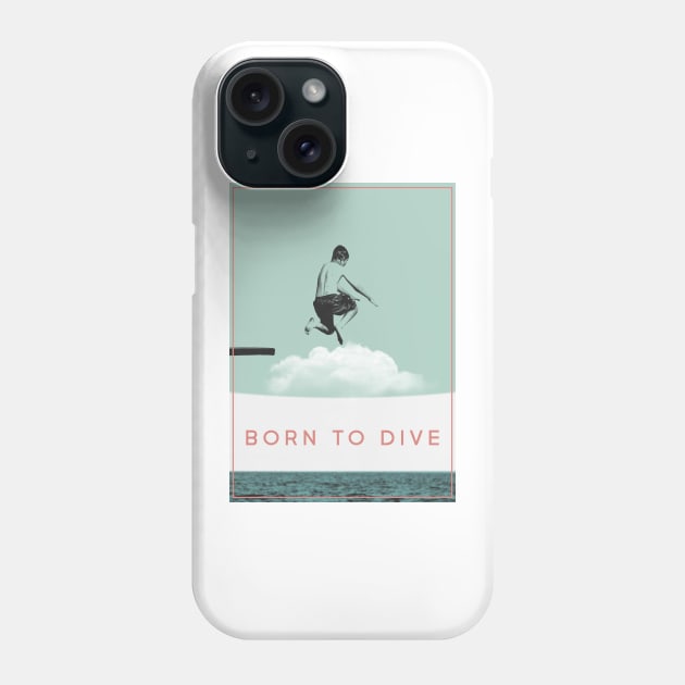 Born To Dive Boy Diving Graphic Art Phone Case by boholoc0