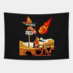 Funny Alien asteroid city Cool Space Vintage Tapestry