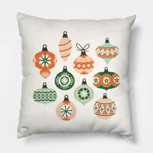 Vintage Christmas Ornaments Pillow