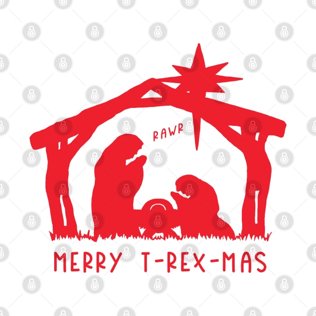 Christmas Cheer: Merry T-Rex-Mas (red text) by Ofeefee