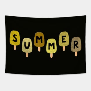 Yellow ICE CREAM STICKS with SUMMER Word (dancing letters) Tapestry