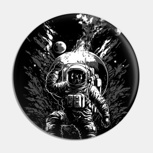 Astronaut space explosion Pin