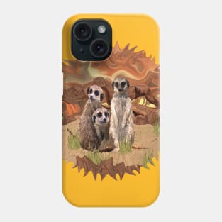 Three Meerly Meerkats Phone Case