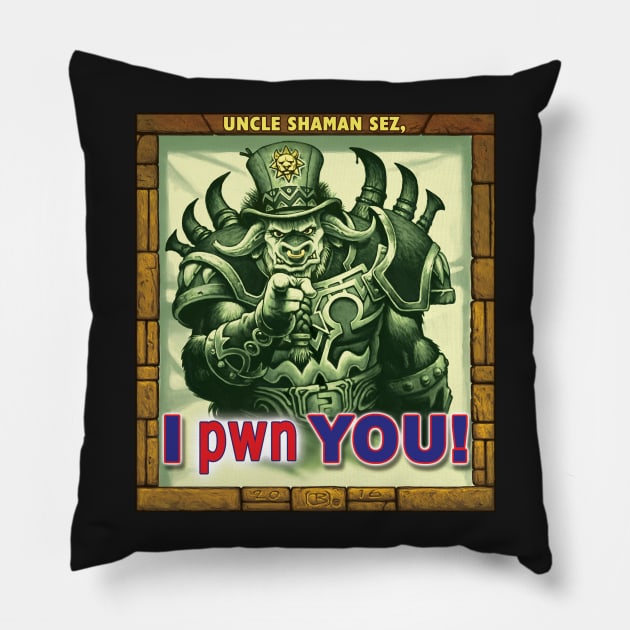 I pwn YOU! - Bisonian Bull Style Pillow by BeveridgeArtworx