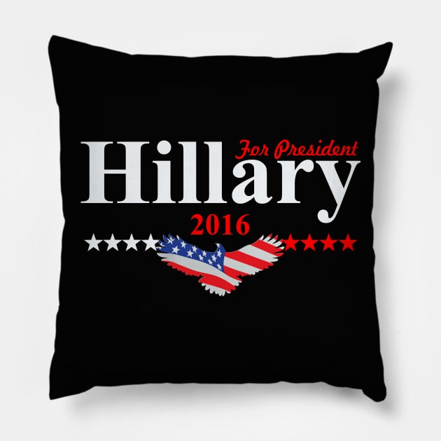 Hillary Clinton For President Pillow by ESDesign