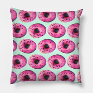 1980s cute kawaii pastel mint pink donuts Pillow