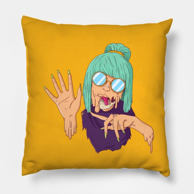 Psychodelic Girl Pillow by artub