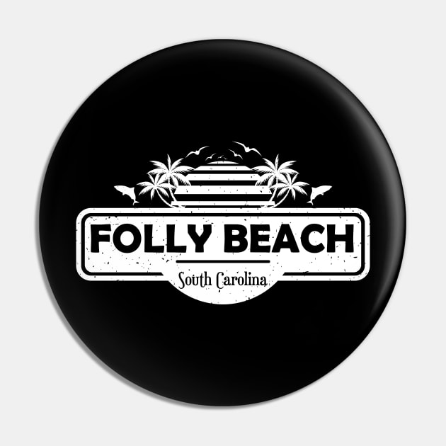 Folly Beach South Carolina, Palm Trees Sunset Summer Pin by Jahmar Anderson