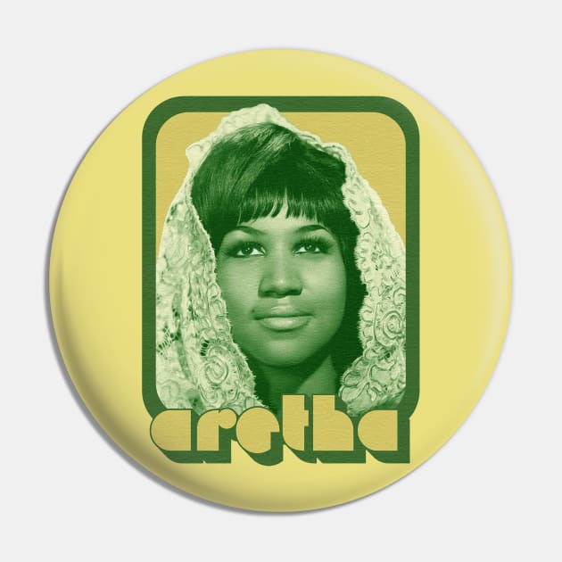 Aretha Franklin / Original 70s Style Retro Design Pin by DankFutura
