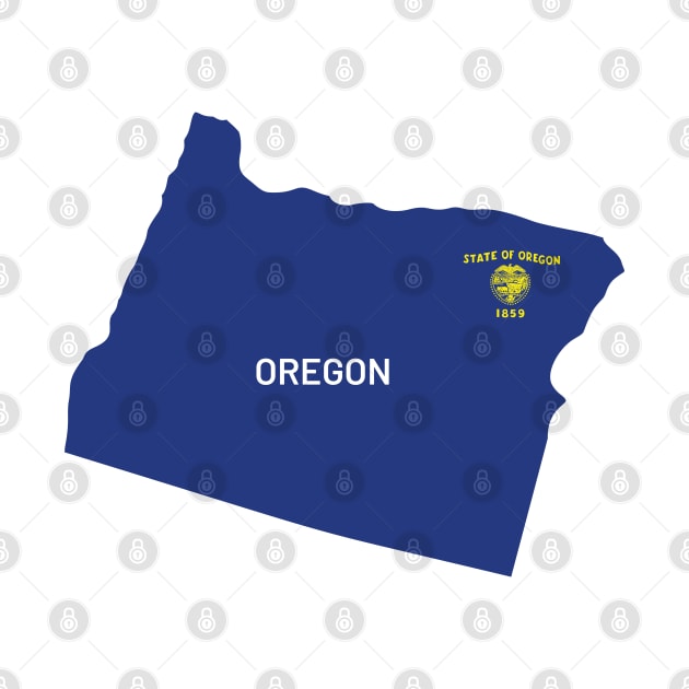 Oregon Map Flag by Suva