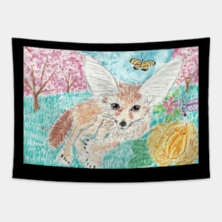 Fennec fox watercolor painting Tapestry