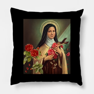 St Therese of Lisieux Little Flower Rose Catholic Saint Pillow