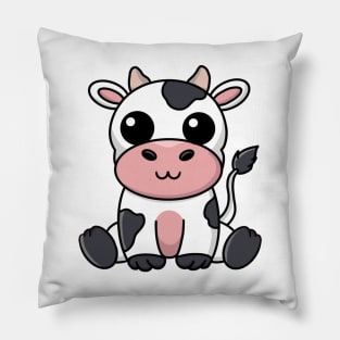 cute kawaii cow Pillow