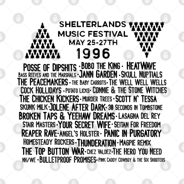 Shelterlands Music Festival - BANDS - Black by PurgatoryArchaeologicalSurvey