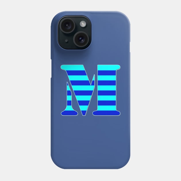 CUTE INITIAL M, BLUE Phone Case by UNIQUE GIFTS