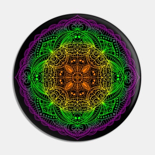 Rainbow Day of the Dead Skull Mandala Cute and Spoopy Yoga Halloween, Dia De Los Muertos Design Pin