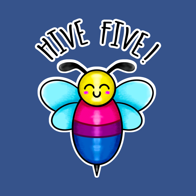 Kawaii Bee Hive Five Bisexual Pride Flag by bolincradleyart