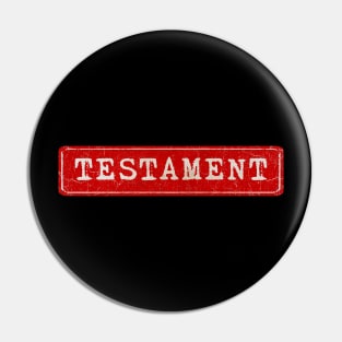 vintage retro plate Testament Pin