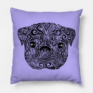 Swirly Pug Pillow