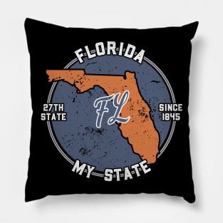 Florida My State Patriot State Tourist Gift Pillow