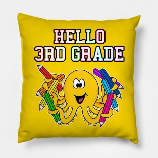 Hello 3rd Grade Octopus Back To School Pillow