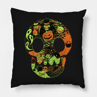 Extra Spooky Skull Pillow