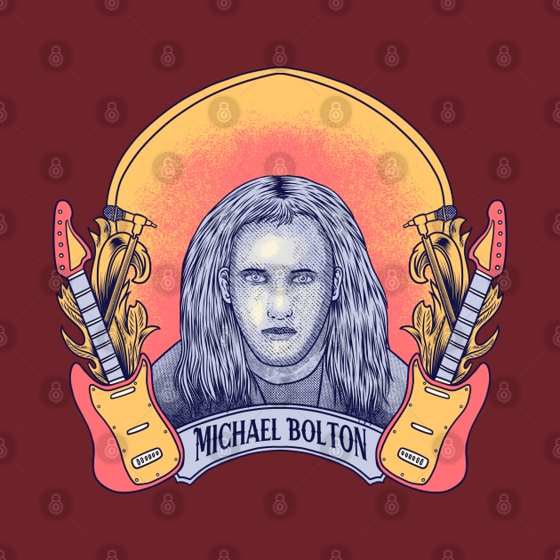 Michael Bolton - Retro Style Fan Art Design by margueritesauvages