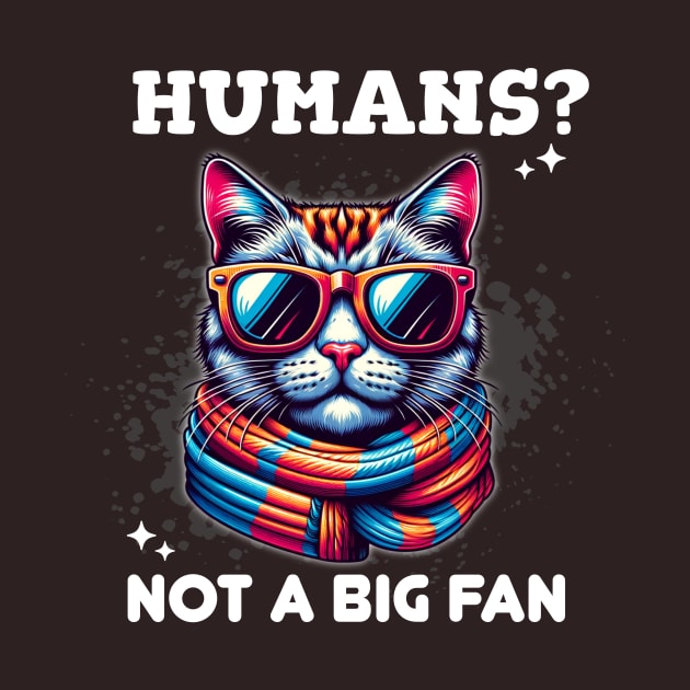 Sassy Cat in Sunglasses: "Humans? Not a Big Fan" by Critter Chaos