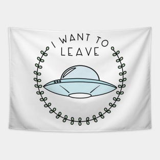 I Want to Leave (in Blue) Tapestry