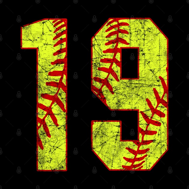 Fastpitch Softball Number 19 #19 Softball Shirt Jersey Uniform Favorite Player Biggest Fan by TeeCreations