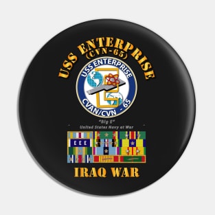 USS Enterprise - CVN-65  w SVC Ribbons - Iraq War Pin