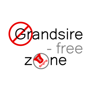 Bell Ringing - GRANDSIRE-FREE ZONE - black text T-Shirt