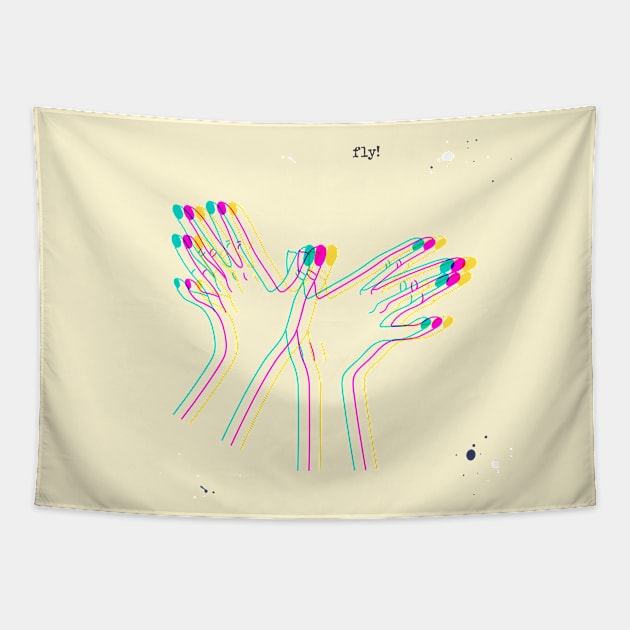 Bird shaped hands Tapestry by arvitalya