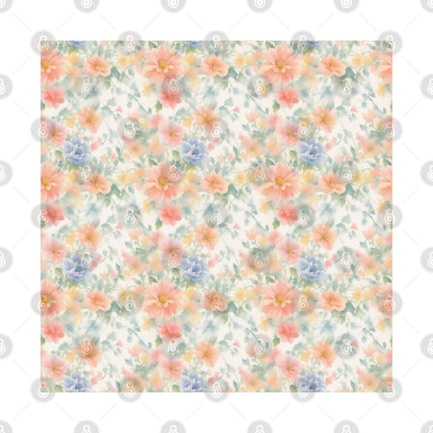 Retro Abstract Summer Floral Texture by Victoria's Store