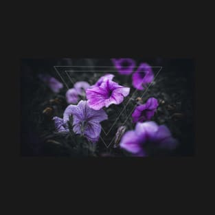 Dark Moody Purple Petunia Garden T-Shirt