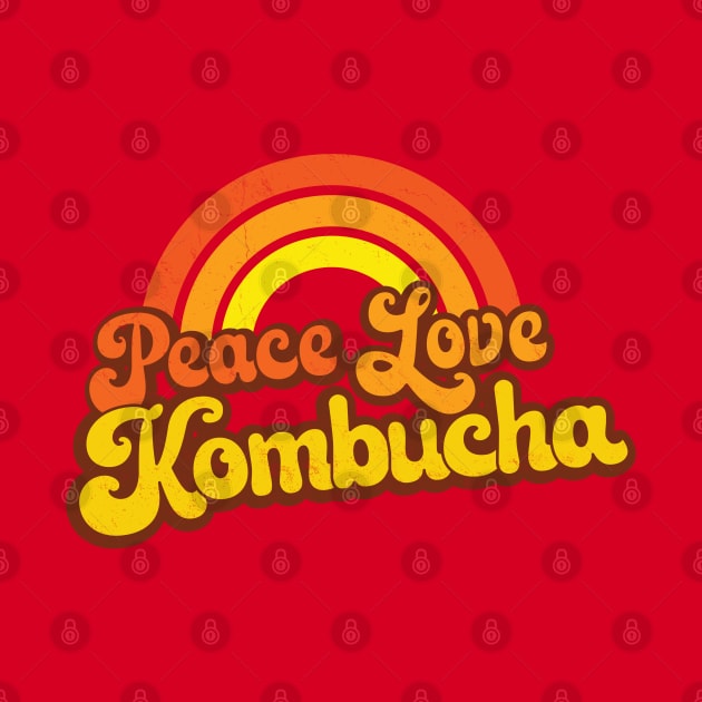 PEACE, LOVE, KOMBUCHA - Retro Rainbow by Jitterfly