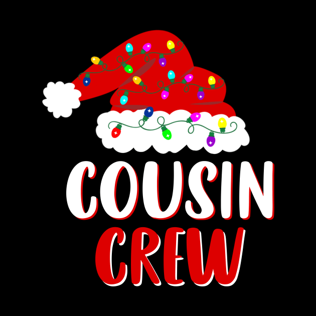 Cousin Crew Santa Hat Lights Family Matching Christmas Pajama by Sincu