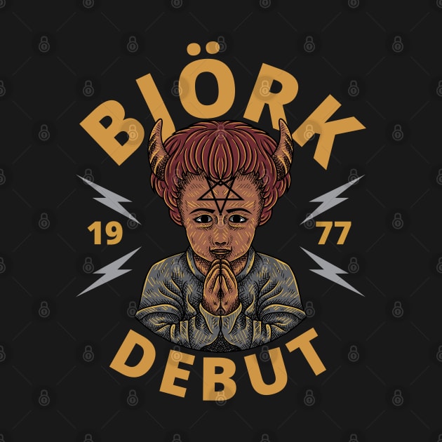 Bjork - Debut 1977 // Original Illustration Fan Art Designs by Liamlefr